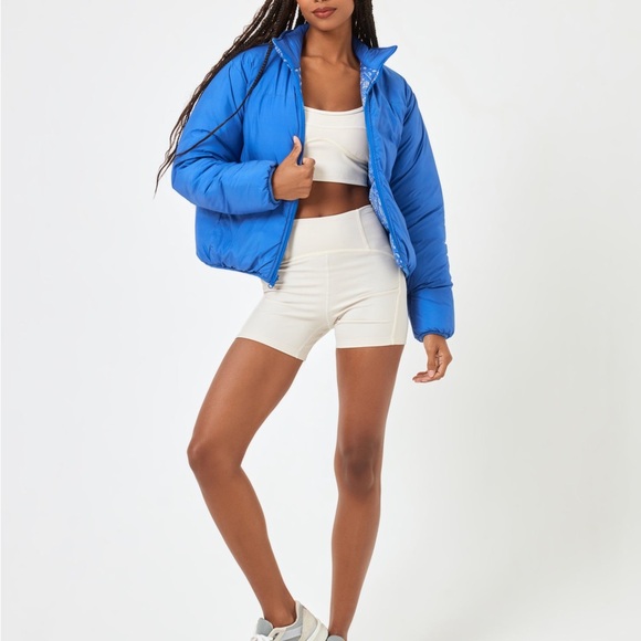 L*SPACE Elevation Reversible Puffer Jacket In Blue Medium Gorpcore Streetwear - Picture 6 of 11
